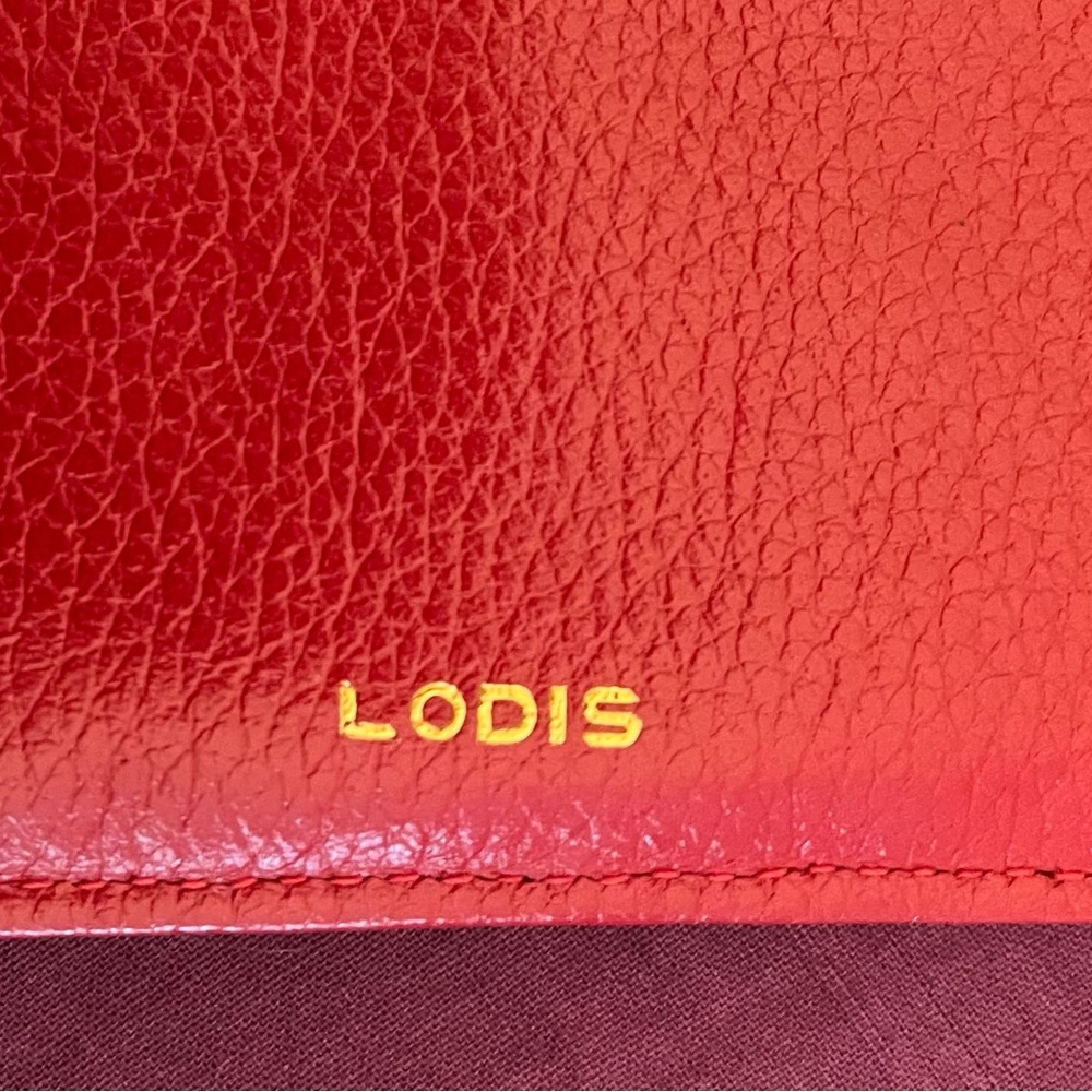 LODIS RED LEATHER CARD HOLDER! GORGEOUS! - Picture 10 of 11
